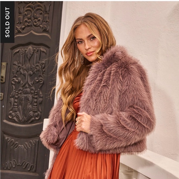 Vici Undeniably Her Faux Fur Jacket in Mocha - Picture 2 of 5